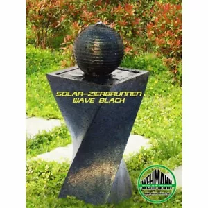 Solarbrunnen "Wave Schwarz" Solarspringbrunnen Gartenbrunnen Akkufunktion - Bild 1 von 3