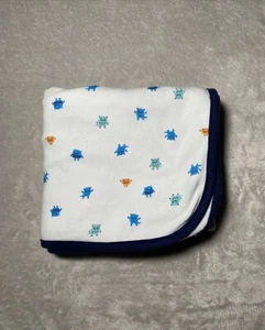 Carters Child of Mine Baby Blanket Aliens Monster White Swaddle Soft Terry Towel - Picture 1 of 4