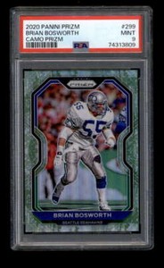 BRIAN BOSWORTH 2020 PANINI PRIZM #299 PSA 9 MINT CAMO PARALLEL SP #01/25 S7175