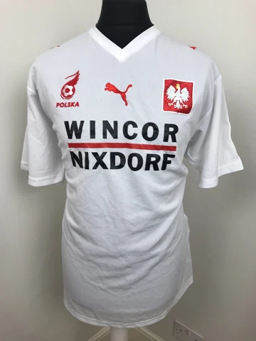 Poland Football Shirt Size XL White Away Soccer Jersey Vintage Top Puma Cover