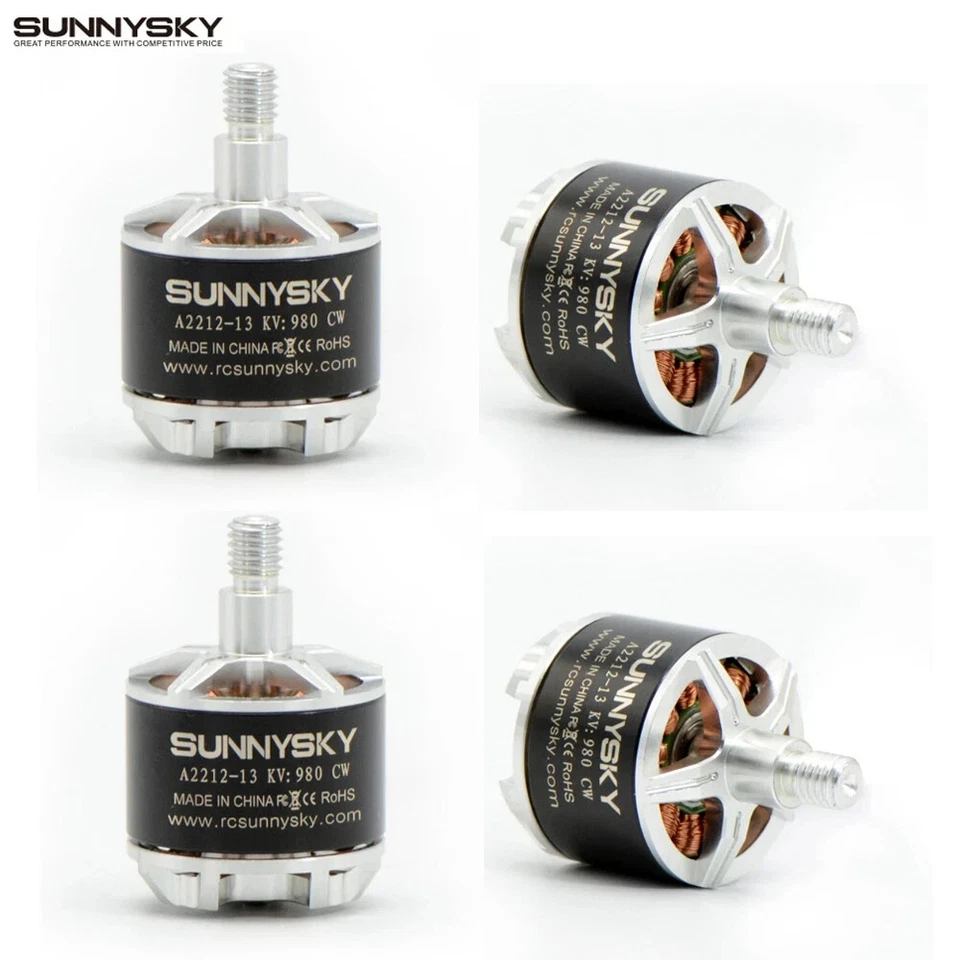 4x SUNNYSKY A2212 KV980 Outrunner Motor sin escobillas con tornillo autobloqueante CW/CCW Foto 1 de 4
