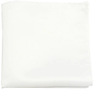 New men's polyester solid white hankie pocket square formal wedding party prom - Picture 1 of 2