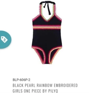 * LAST ONE * NWT PILYQ toddler SIZE 2 BLACK PEARL RAINBOW ONE PIECE KIDS - Picture 1 of 2