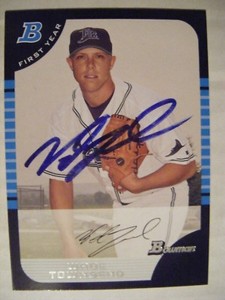 WADE TOWNSEND signed RAYS 2005 Bowman Draft baseball card AUTO Autographed RICE