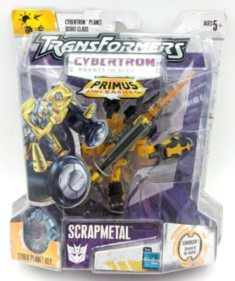 2006 Hasbro Transformers Cybertron Primus Unleashed Scrapmetal Yellow Figure MOC - Image 1 of 4
