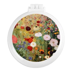 Mini Hairbrush with Mirror Collapsible Portable Pocket Hair Brush Flowers - Picture 1 of 7