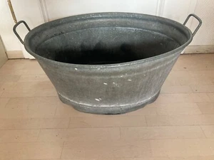 alte Zinkwanne 60 Liter Gartendeko Planzenkübel Teich Gartenteich antik Deko 60l - Bild 1 von 8