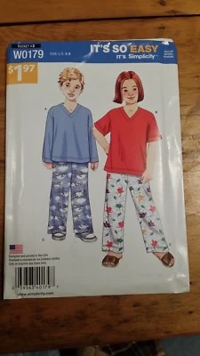 SIMPLICITY KIDS PULL ON PANTS TOP PATTERN W0179 SIZE 3-8 UNCUT FREE SHIPPING   - Image 1 of 2