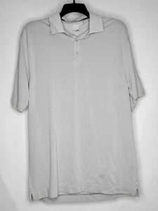 Cutter & Buck Mens Polo Short Sleeve Size Large Solid Ivory Pre-owned Stain - Picture 1 of 5