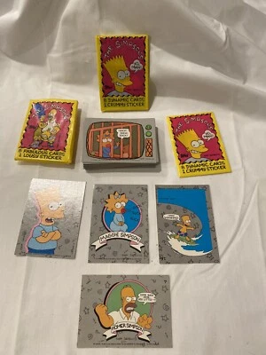 1990 Simpsons Cards W/ & 1 Sealed Pack, 2 Wrappers, 4 Stickers, 32 Cards - Image 1 of 4