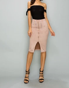 Gonna donna Privy privatamente privilegiata blush finta pelle scamosciata tg small - Foto 1 di 7