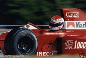 Formula One F1 Driver Emanuele Pirro Hand Signed Photo 12x8" AE - Picture 1 of 1