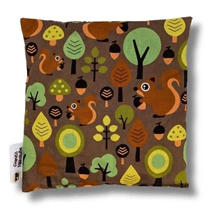 Dinkelkissen 20x20cm Wald Braun Körnerkissen 100% Baumwolle für Wärme und Kältet - Picture 1 of 5