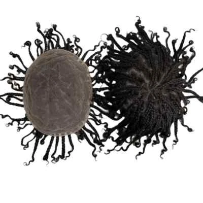 Braids Full Lace Toupee for Black Men 8"x10" - Image 1 of 4