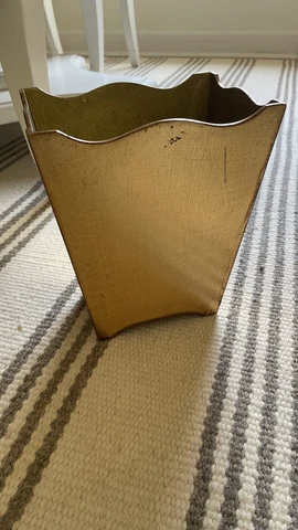 Gump’s Gold wooden waste basket Cover