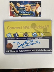 DICK VITALE Autograph SIGNED ON CARD AUTO HOF NCAA Basketball Hoops DICKIE V