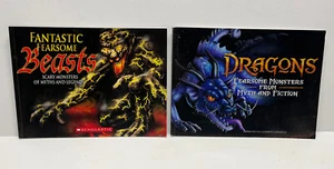 Scholastic Amber Books Dragons and Fantastic Fearsome Beasts Books Lof of 2 - Picture 1 of 2