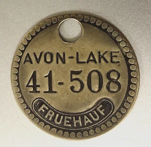 VTG Tool Check Brass Tag: FRUEHAUF Truck-Trailer Co; Avon Lake, OH; Ford in 1972 - Picture 1 of 1