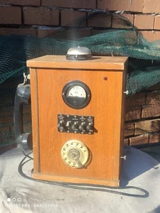 VINTAGE TELEPHONE PHONE GERMANY USSR BULGARIA METAL WOOD VERY HEAVY SOVIET ERA - Picture 1 of 24