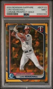 Luke Keaschall 2024 Bowman Chrome Prospect Sapphire Gold #BCP122 11/50 PSA 9 - Picture 1 of 2