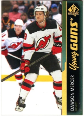 DAWSON MERCER 2021-22 Upper Deck YOUNG GUNS ACETATE Clear Cut SSP Devils Rookie - Image 1 of 2