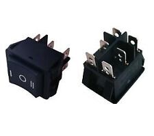 Rocker switch ON-OFF-ON 22x28mm 15A/250Vac, fixed, 6pins. DPDT R9-492-C-S Highly