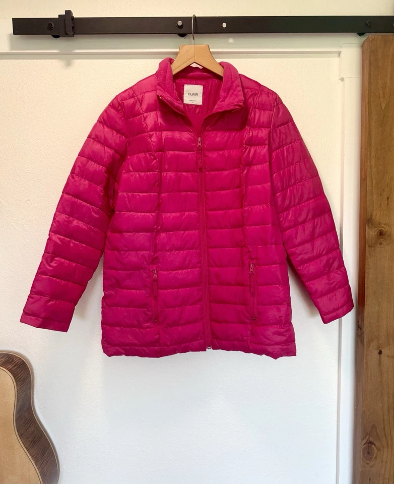 Abrigo Chaqueta Aislante BLAIR Mujer Rosa Caliente Puffer Forrado de Vellón Talla S Pequeño Foto 1 de 4