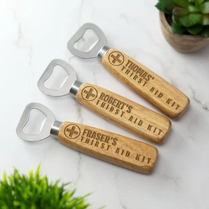 Thirst Aid Kit Personalised Bottle Opener Custom Birthday Christmas Fathers Day - Picture 1 of 11