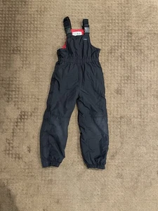 L.L. Bean Snow Suit Overalls Kids Small/8 Black One-Piece Sleeveless Buckle Ski - Picture 1 of 8