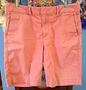 Gap Women's 6/9 Coral Pink Bermuda Chino Shorts Flat Front Casual Beach Low-Rise - Picture 1 of 9
