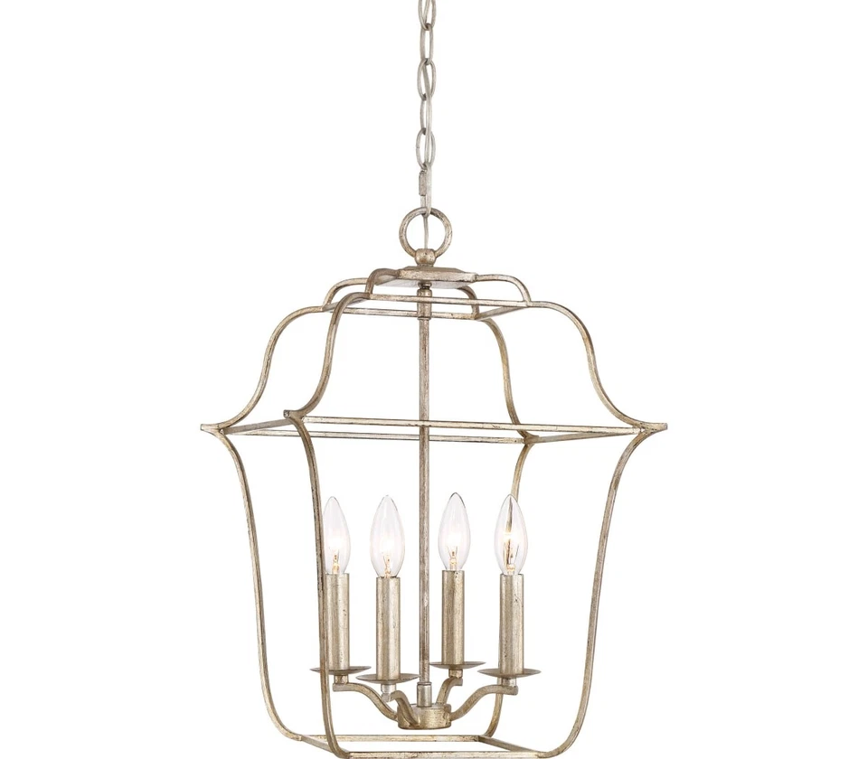 Quoizel Gallery Chandelier, 4-Light 240 Total Watts, Century Silver Leaf - Image 1 of 1