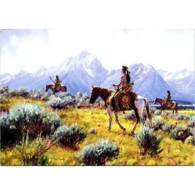 New Leanin Tree Greeting Card Indian Birthday by Martin Grelle On The Prowl 1994 - Image 1 of 4