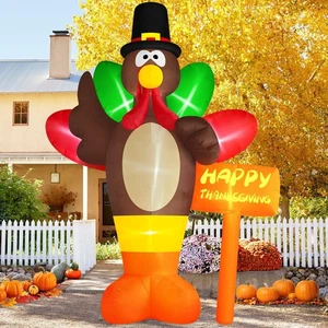 12 FT Giant Inflatable Turkey Thanksgiving Outdoor Decorations, Thanksgiving ... - Picture 1 of 6