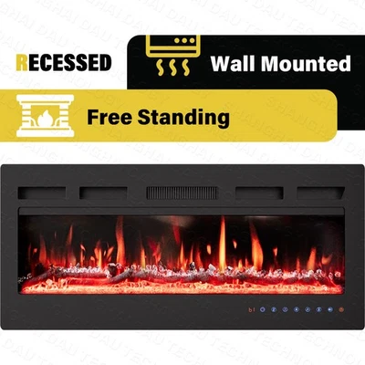 40/50/60" Electric Fireplace Recessed insert or Wall Mounted Freestanding Heater - Image 1 of 4