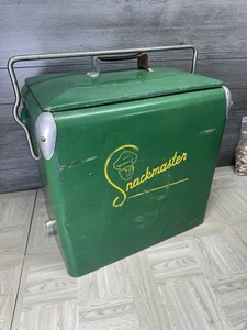 1950's VTG Acton Snackmaster Metal Cooler Bottle Opener Green Art Deco Mcm USA M - Picture 1 of 21