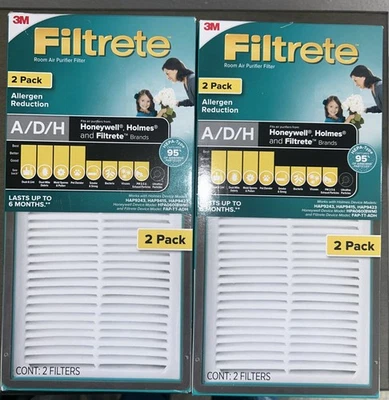 2x Filtrete A/D/H Allergen Reduction HEPA Air Purifier Replacement Filter, 4pack - Image 1 of 3