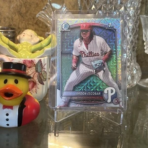 2025 Bowman #BCP-65 Aroon Escobar Chrome Prospects 1st Mega Mojo Phillies - Picture 1 of 2