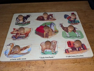 Свет, камера, взаимодействие! Деревянная фермерская головоломка Melissa&Doug Jumbo для детей от 2 до 5 лет - Изображение 1 из 4