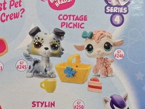 Littlest Pet Shop Series 4 G7 Pet Pairs Cottage Picnic Collie #245 Lamb #246 New - Picture 1 of 5