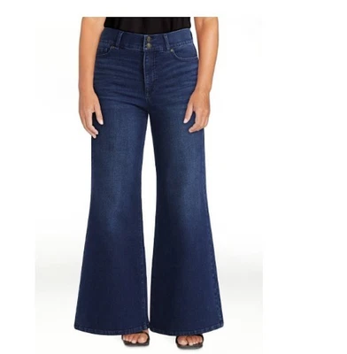 Sofia Vergara Blue Jeans Women Size 6 Margot SUPER Wide Leg High Rise, Dark Wash - Image 1 of 4