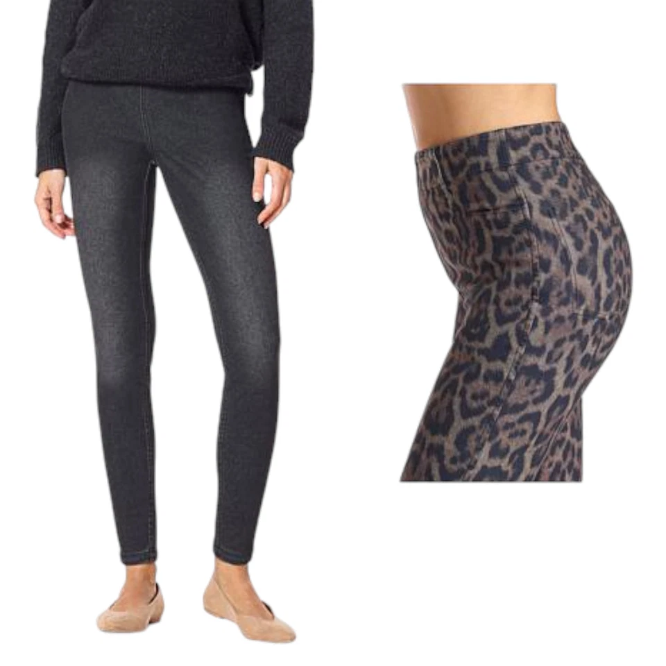 HUE Reversible Denim Legging Cheetah - Image 1 of 1