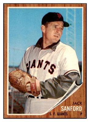 1962 TOPPS #538 JACK SANFORD GIANTS NR-MT SET BREAK 485892 (KYCARDS) - Image 1 of 2