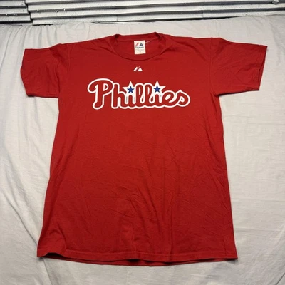 Camiseta Philadelphia Phillies Para Hombres Mediana Roja MLB Béisbol Utley 26 Jugadores Camiseta Foto 1 de 4