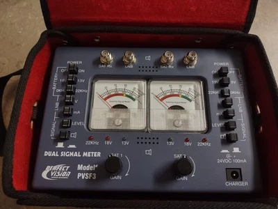 Medidor de sinal duplo Perfect Vision Satellite modelo PVSF3 PVSF3 com estojo - Imagem 1 de 4