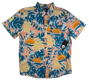 Volcom Men's Leaf Pit Floral Short Sleeves Shirt Salmon 2XL - Picture 1 of 6