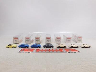 Wiking 1:87 H0 7X PKW Porsche 356 0160 Cabrio 0814 814 Coupé Mint Box #EG713-0,5 - Immagine 1 di 4
