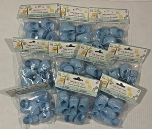 60 botines azules para zapatos de bebé de plástico para ducha porta caramelos revelación de género nuevos - Imagen 1 de 5