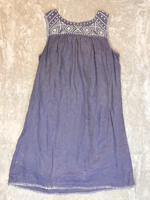 C&C California Womens Med 100% Linen Sleeveless Shift Tunic Dress Costal cottage - Image 1 of 4