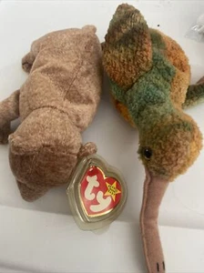 ty beanie babies raro - becco 1998 e raro orso pecan - Foto 1 di 8