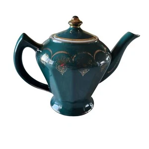 Hall Porzellan Wald grüner Hintergrund Golddekor Albany 6 Tassen Teekanne - Bild 1 von 10